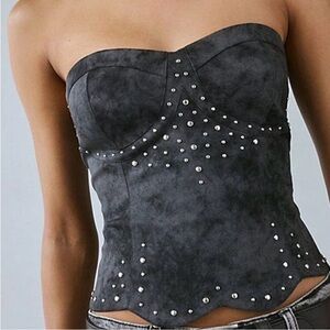 Free People Black Studded Top